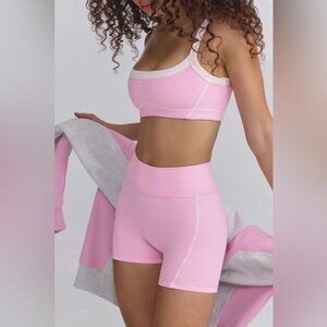 NWT Pink Sports Bra and Shorts Set
